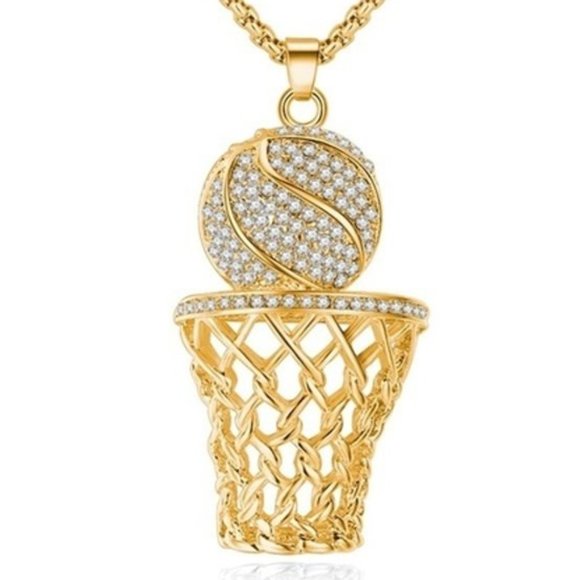 Basketball Hoop Pendant/ Necklace - Picture 2 of 6